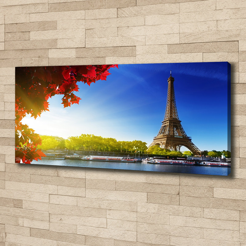 Eiffel Tower Paris - No Frame Print, Canvas, 50cm H x 125cm W x 2cm D