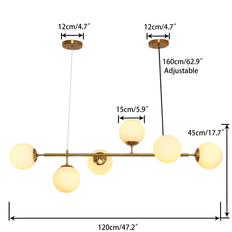 Balarama 6 - Light Sputnik Modern Linear Chandelier, White