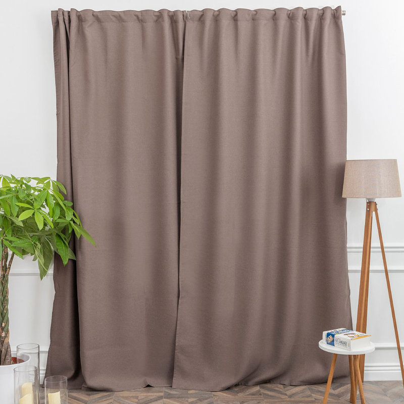 LAXTON Room Darkening Extra Long & Extra Wide Decorative Curtain, 100" W x 45" L, Dark Beige