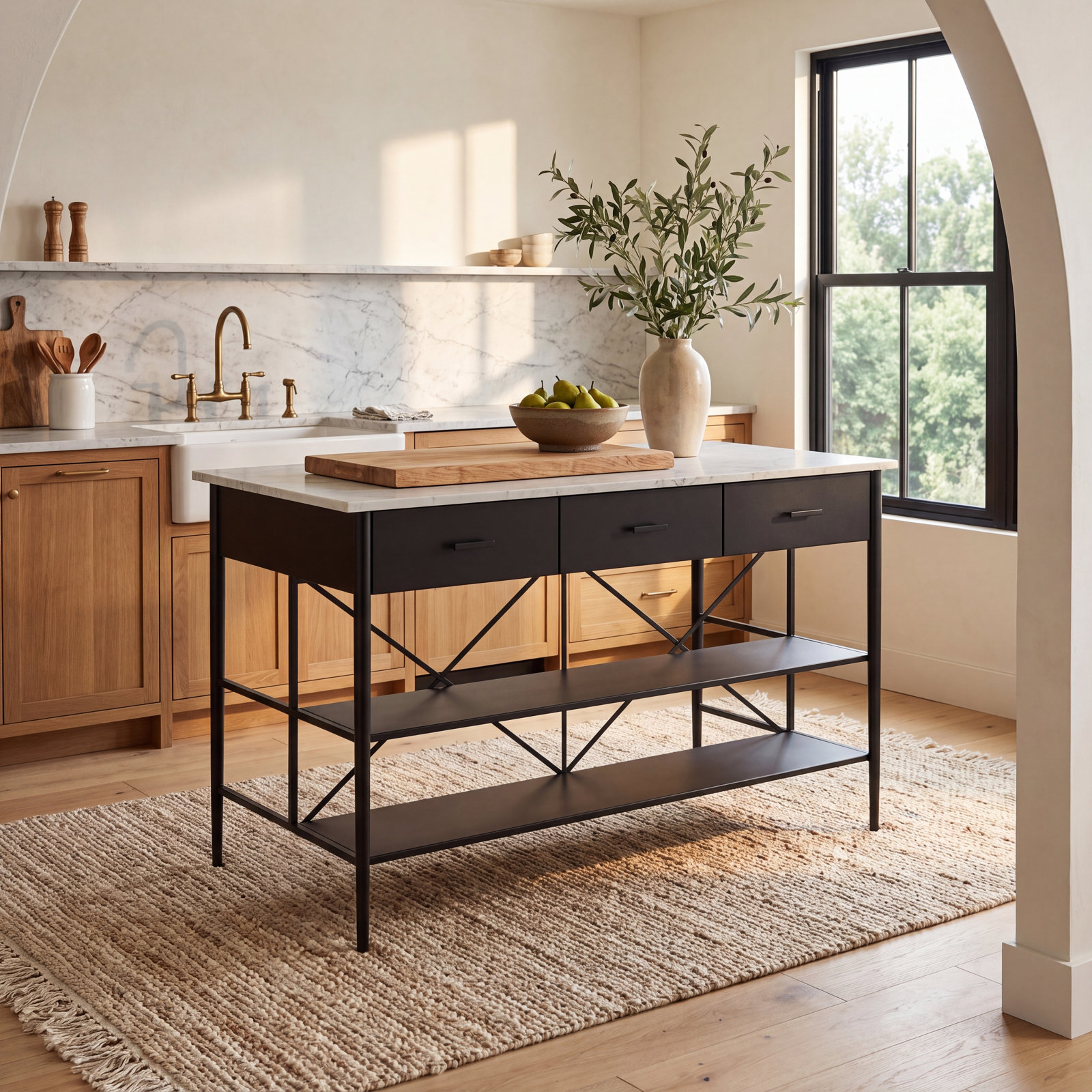 Mya Marble Top Kitchen Island