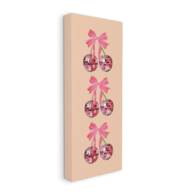 Cherries With Ribbons Canvas Wall Art Design By Amelia Noyes