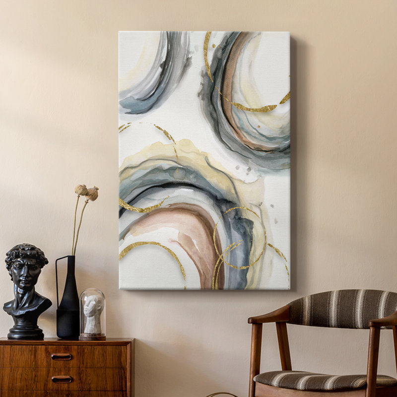 Gold Elasticity II - galerie tendue sur mesure Cavas, H 36 po x l 24 po