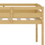 Lit mezzanine bas en bois avec échelle