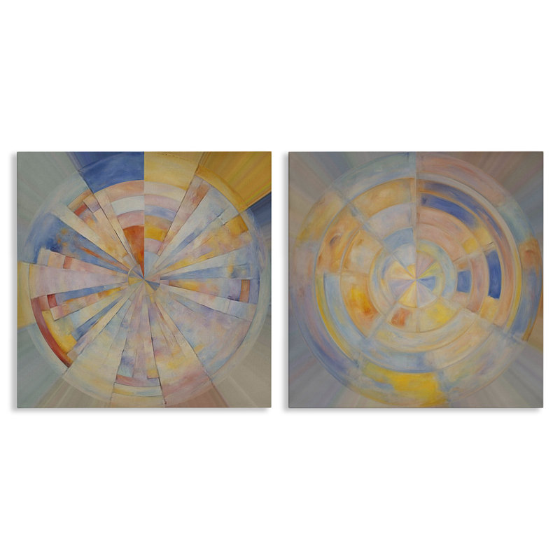 "Centric Circle Geometrics", ensemble de 2 toiles murales par Noah Bay, H 17 po x l 17 po