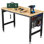  48" Adjustable Heavy Duty Workbench, 2000 Lbs Load Capacity Rubber Wood Work Table With Pegboard, Power Outlets, Work Bench For Garage, Workshop, Office, Home, Commercial