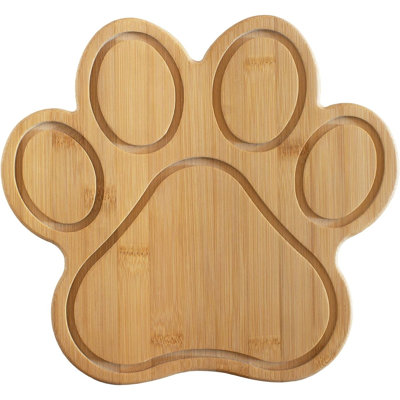 Dog Paw-Shaped Bamboo Cutting and Serving Board