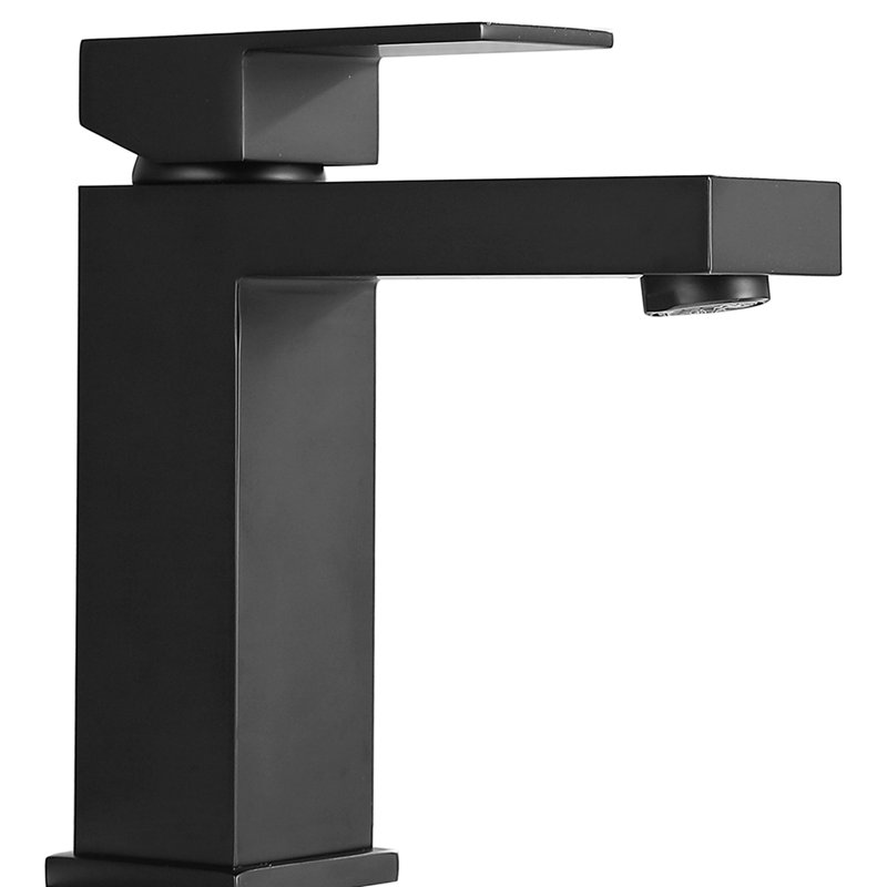 Robinet de salle de bain noir brossé - Surface de corrosion moderne à une poignée et à fixation sur le comptoir