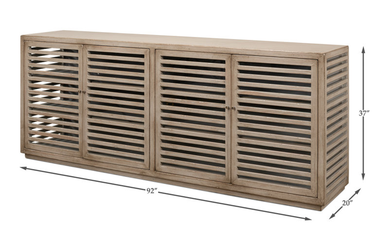 St. Nevis 92'' W Solid Wood Sideboard, Gray