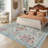 Floral 5x7 Washable Rug for Living Room Farmhouse Non Slip Area Rug for Bedroom Nursery Rugs for Dining Room Grey Green-737805656-737805654