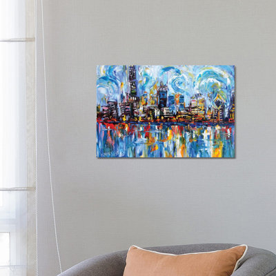 Chicago Skyline by Karen Tarlton - Wrapped Canvas Painting