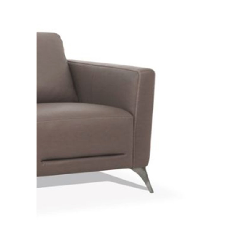Causeuse en cuir taupe de Malaga (assemblée)