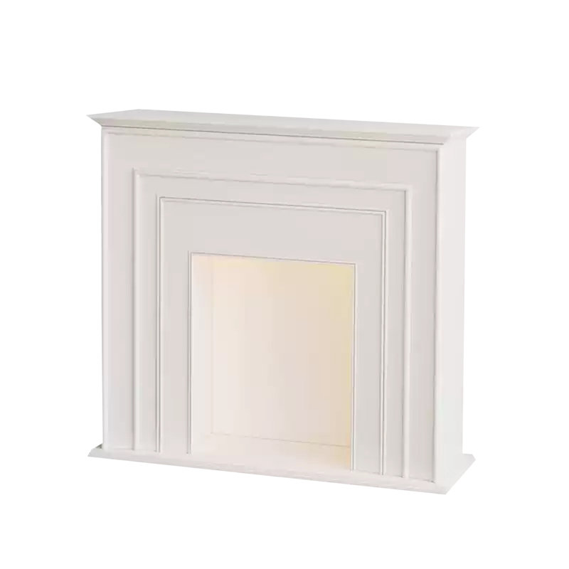 White Manufactured Wood Electric Fireplace