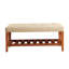 Banc en tissu et finition chêne Charla
