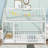 Twin Size House Floor Wooden Bed With Roof Frame,Safety Guardrails,White-486366804-486366805