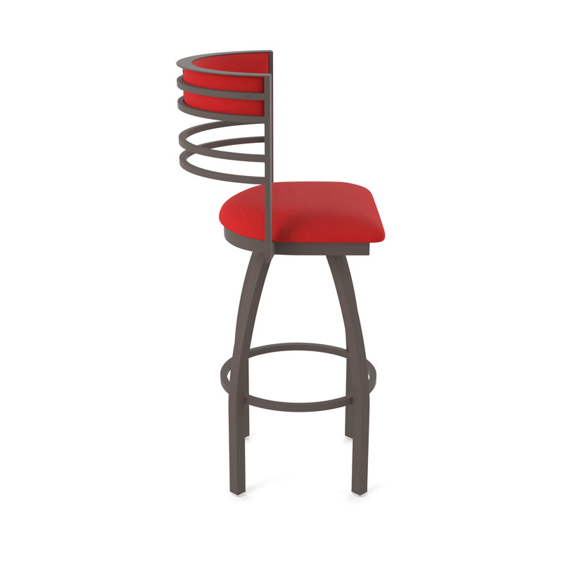 Hunter Swivel Stool, Bronze, Tabouret de bar (siège d'une hauteur de 36 po), Vinyle - Rouge galop