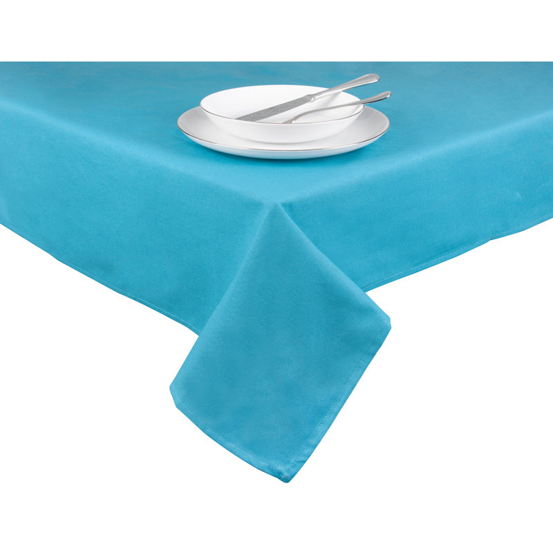 Panama Rectangular Solid Colour Tablecloth, 140cm W x 180cm L, Light Blue