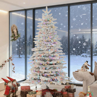 7.5Ft Snow Flocked Artificial Christmas Tree