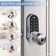 Keypad Smart Door Knob Lock,Keyless Entry Fingerprint Lock for Front Door,Electronic Code Door Knob,Satin Nickel