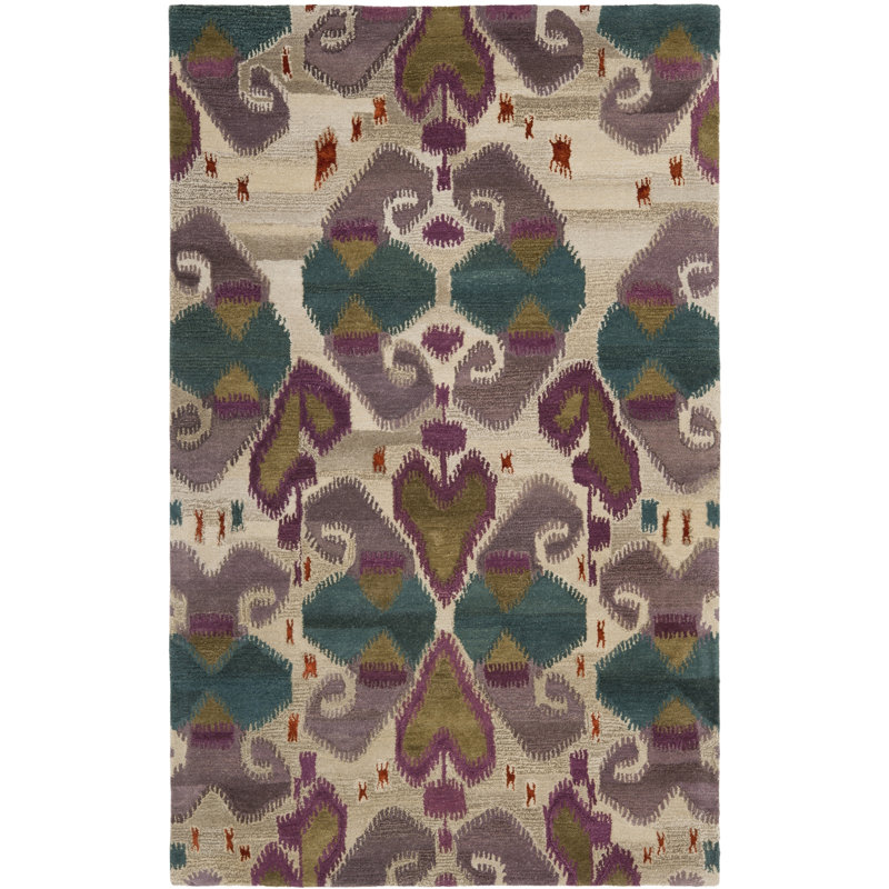 Kouerga Wool Pile Oriental Rug, Round 7'