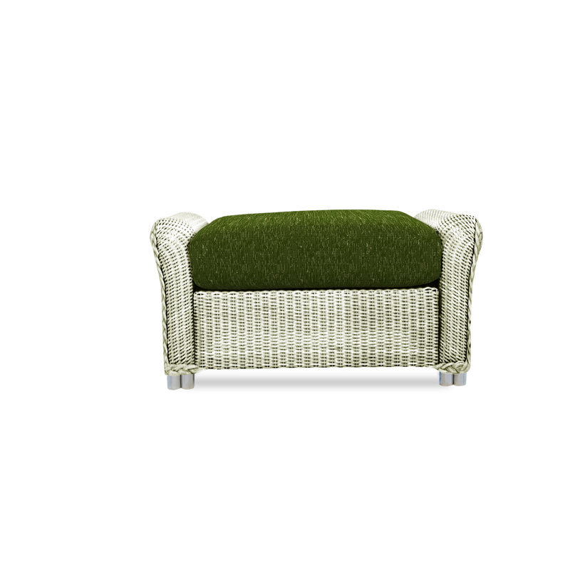 Reflections Outdoor Ottoman, Ivory, Friendly Flax