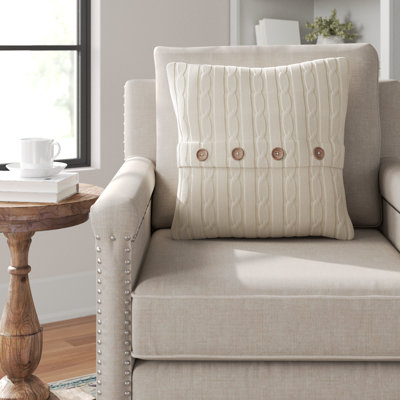 Harrietstown Buttons Cotton Throw Pillow