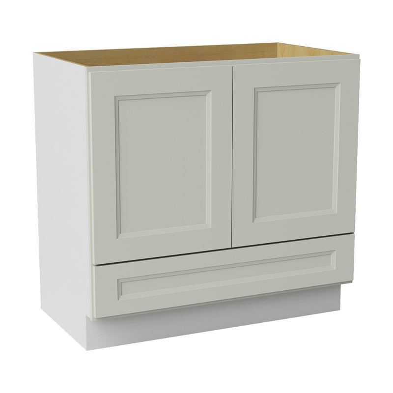 Armoire de salle de bain en bois massif prêt à assembler avec comptoir Shaker - comptoir non inclus