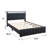 Glamorous Black Color 1Pc Queen Size Bed Storage Shelve LED Channel Tufting Bedroom Furniture Fabric Nailhead-438874224-438874227