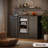 Coffee Bar Cabinet with Mini Fridge Space & Power Outlet, Mini Fridge Cabinet with 2 Drawers for Kitchen, Living Room