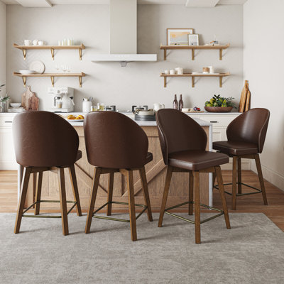 Tabouret pivotant en cuir Marithza