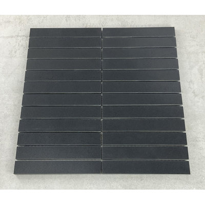1" X 6" Stack Basalt Marble Mosaic Wall And Floor Tile