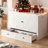 Murphy Bed Queen with Large Storage Drawer & USB Charging, White-997458263