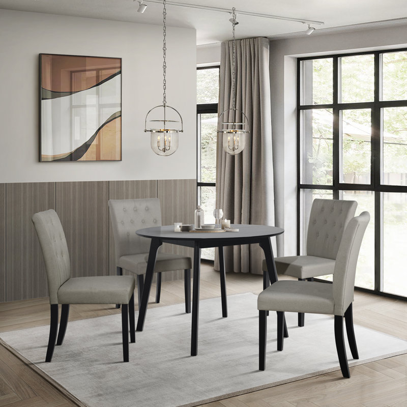 Ensemble de salle à manger rond 41,73 po Asuncin, Gris