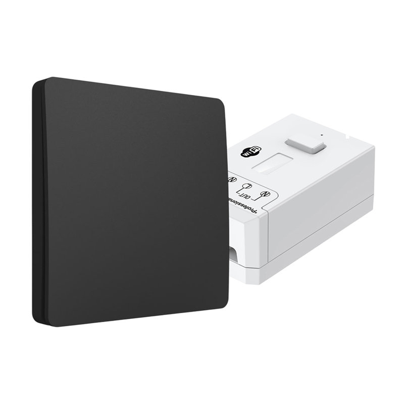 Ener-J 1 Gang Wireless Kinetic Switch and 100W RF WiFi Dimmable Receiver Black