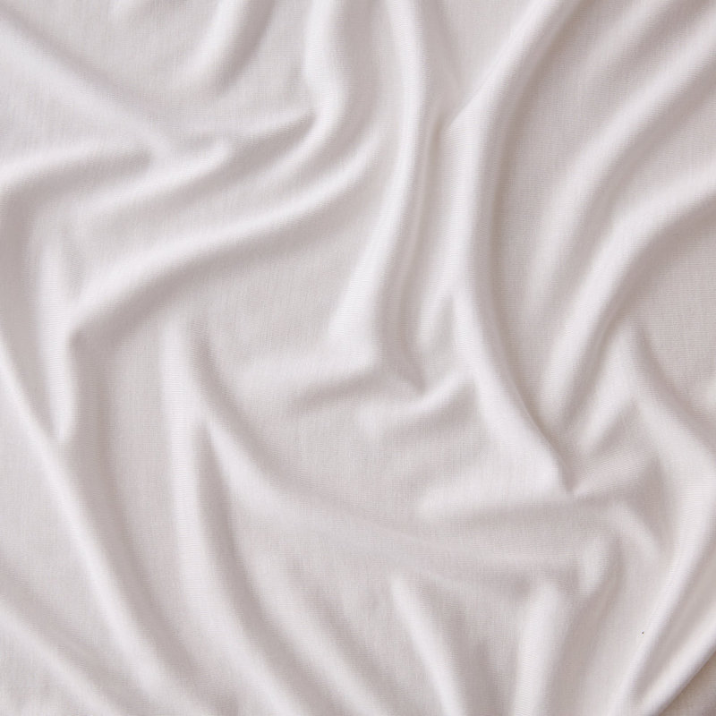 Ensemble de draps en jersey de bambou Cloudten - simple (blanc), Ensemble de draps pour lit simple avec deux taies , Blanc