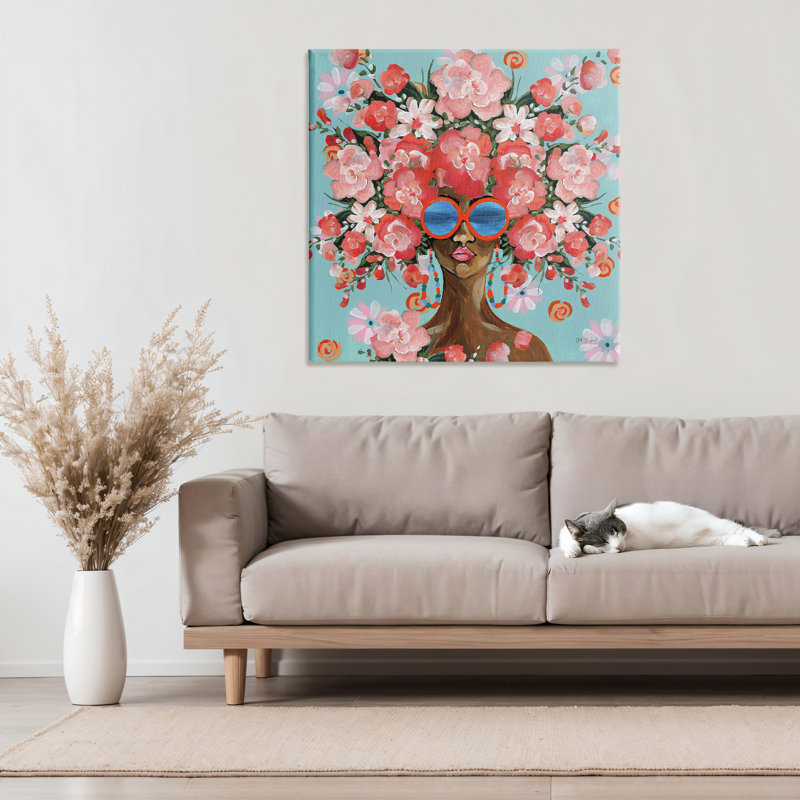 Toile florale «Sunning In Florals», conception d'Yvette St. Amant, H 30 po x l 30 po