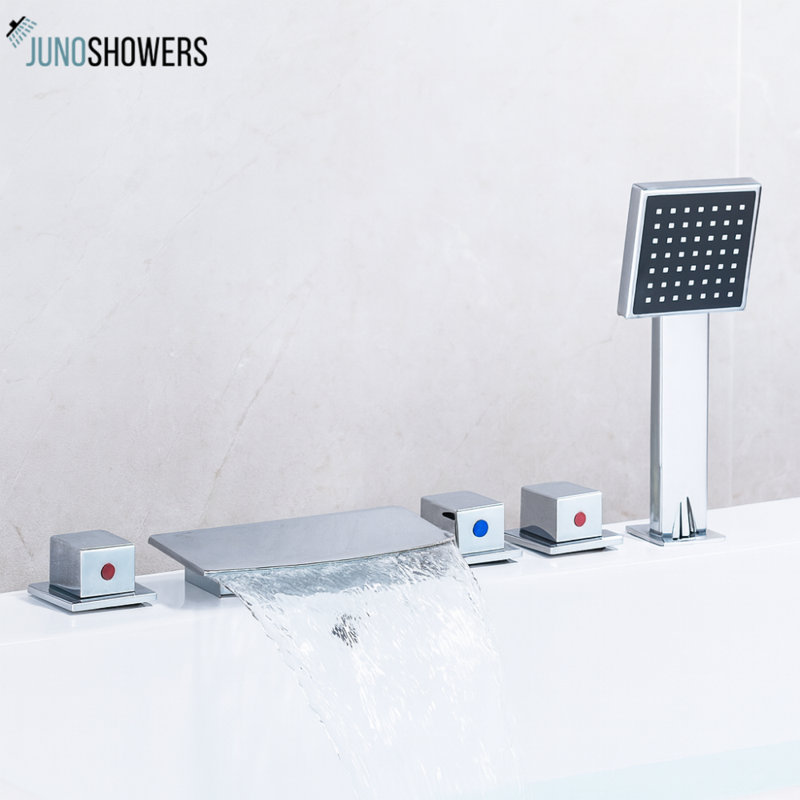 Robinet de baignoire romaine avec douche à main Juno Waterfall