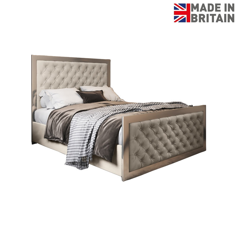 Aleeza Upholstered Bed, Single (3'), Beige