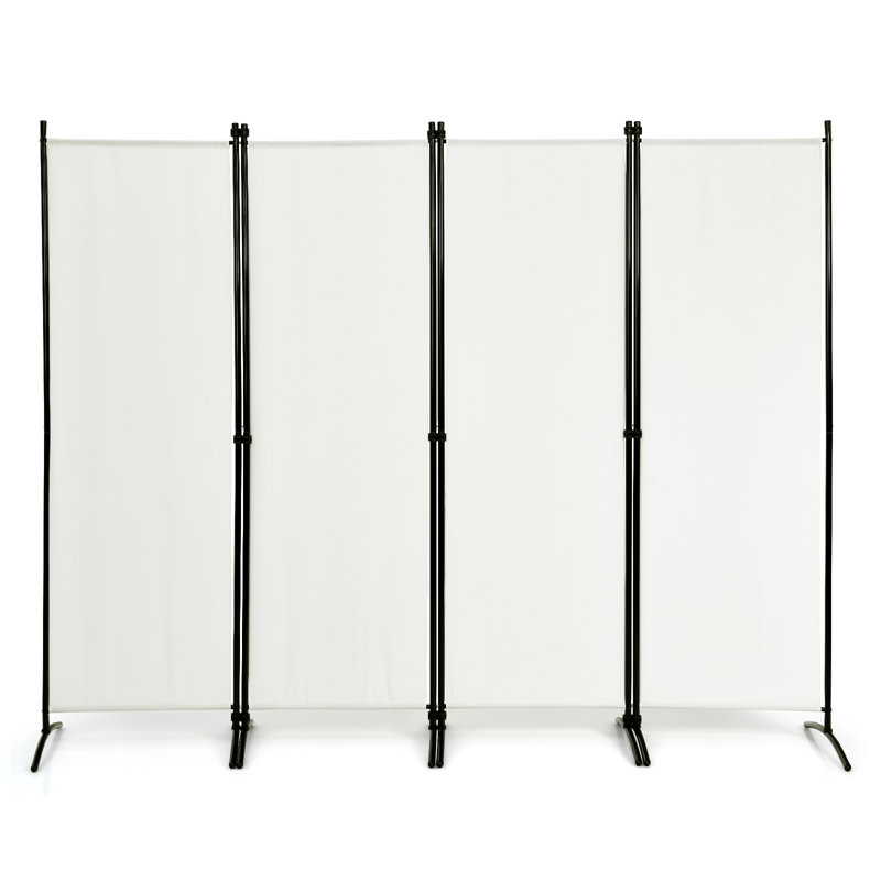 Nashe 220cm W x 173cm H 4 - Panel Folding Room Divider, White