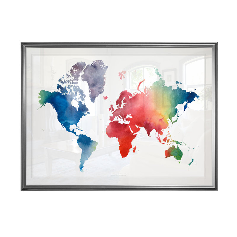 «Rainbow World», reproduction, H 20 po x l 24 po x P 1,5 po, Cadre argenté