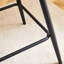 Brun - chaise de bar en tissu, assise et siège intégrés pour le confort, tissu doux, pieds en métal noir, siège multicolore, support de poutre