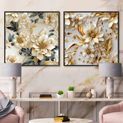 Baldock - Abstract Botanicals Square Collage Set Of 2
