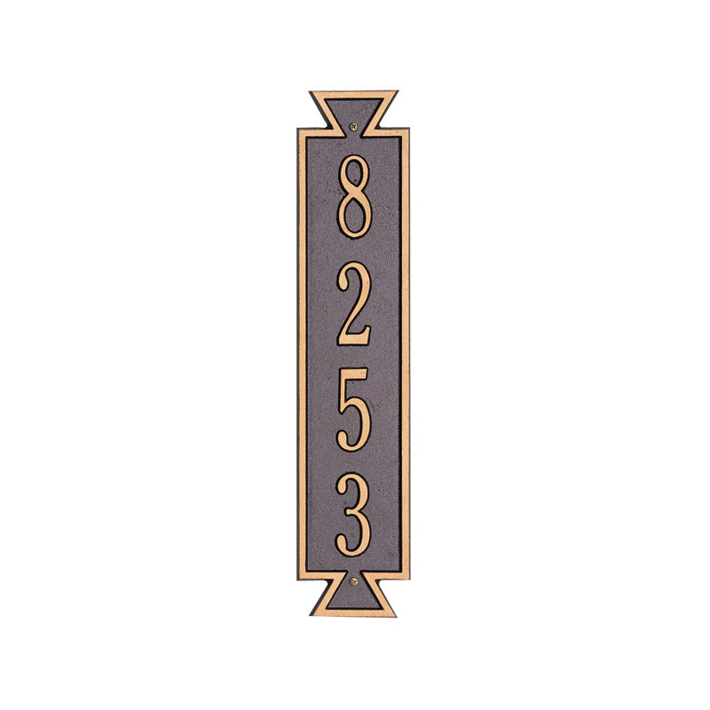 Plaque d'adresse murale sur 4 lignes Exeter, Cuivre antique, Oui