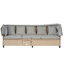Ensemble de canapé de patio en résine tressée résistant aux rayons UV de 4 pièces avec auvent rétractable, coussins et table élévatrice Topmax-1429685648