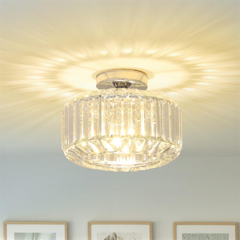 Crystal Flush Mount, Chrome