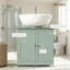 Armoire de meuble-lavabo sous le lavabo avec 2 portes et tablette réglable (sans lavabo de salle de bain)-121100388