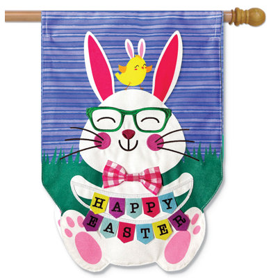 Joyeux Pâques, drapeau de maison en toile de jute