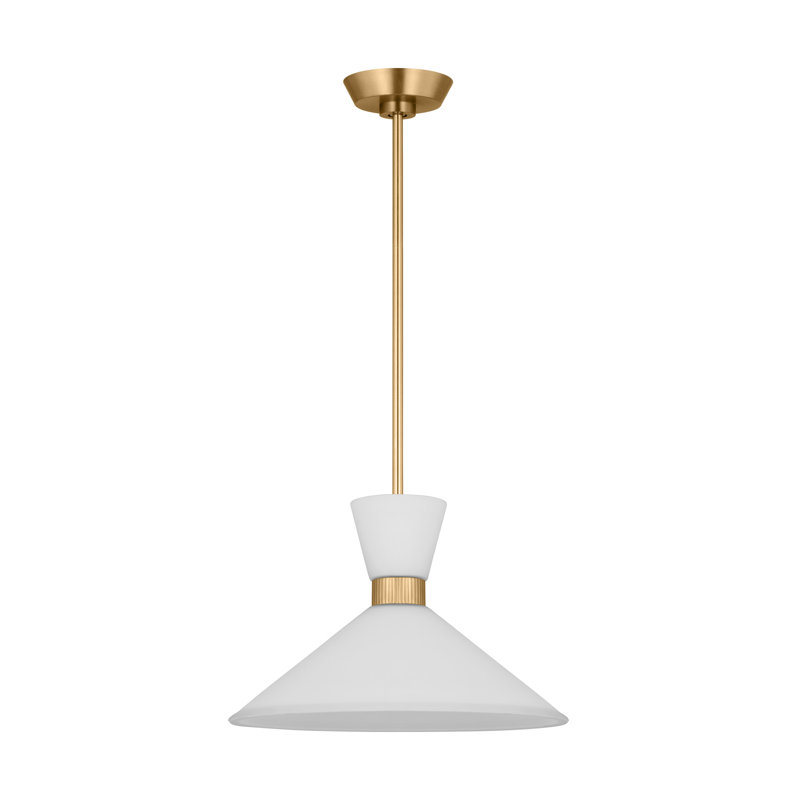 Luminaire suspendu moyen 1 lumière Belcarra, Laiton satiné