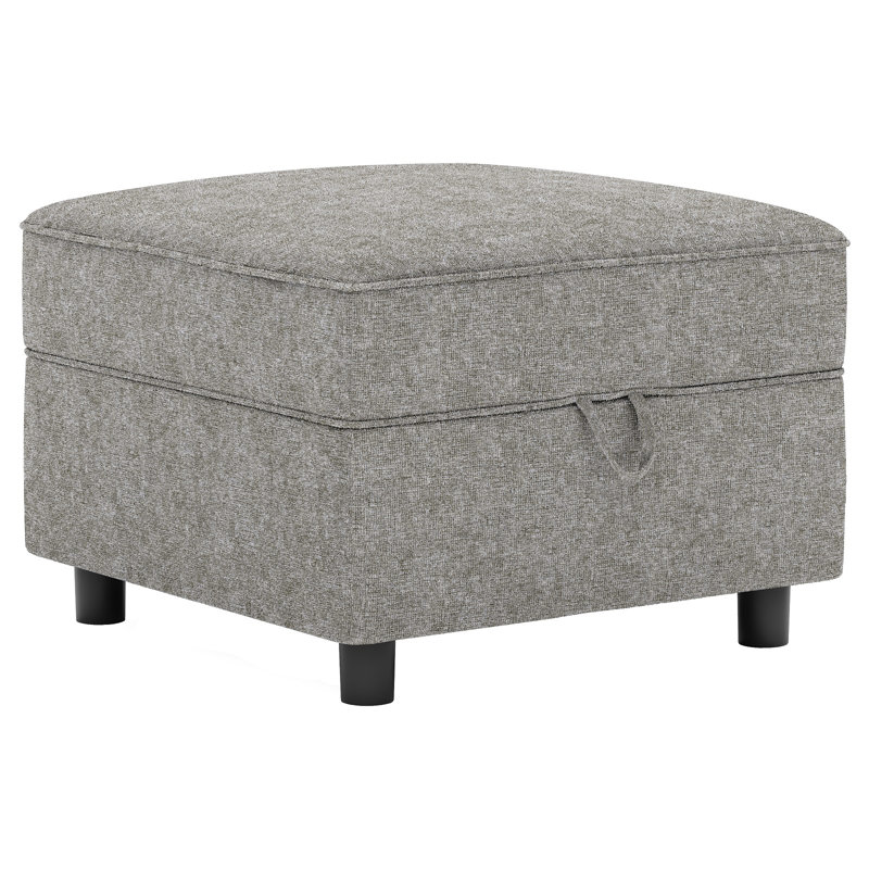 Repose-pieds modulaire rembourré avec rangement 26 po Sarino, Gris colombe