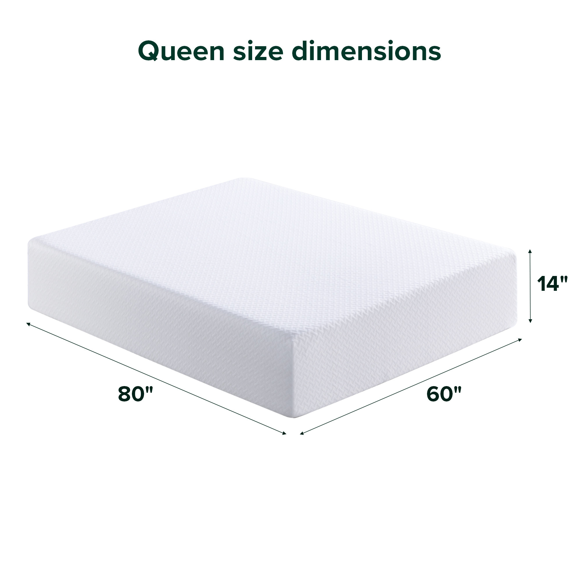 Sleep by Wayfair™ 6"/8"/10"/12" Firm Gel Memory Foam Mattress , 14", Queen