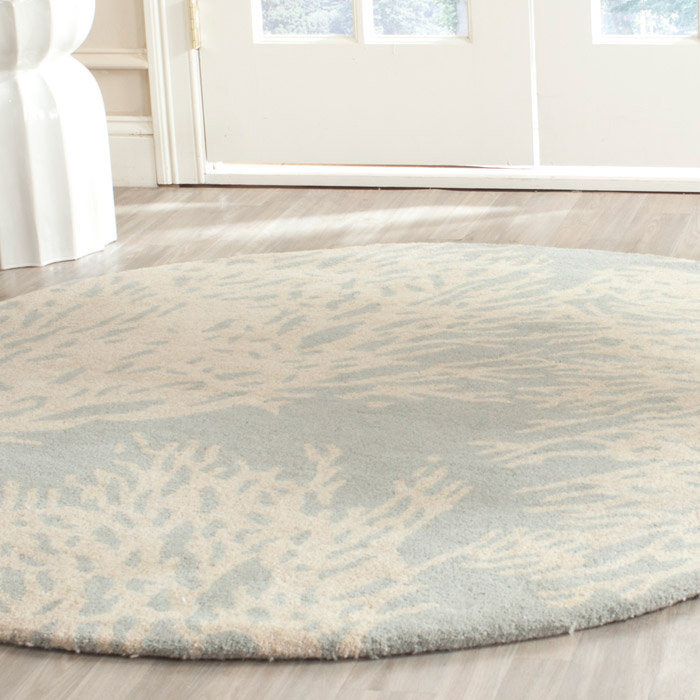 Tapis floral en laine touffeté à la main Wimborne, Rond 5 pi